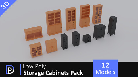 Low Poly Cabinets Pack