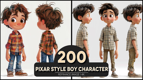 Pixar Style Boy Character 4K Reference/Concept Images