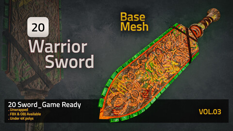 20 Warrior Sword BASE MESH_VOL.03