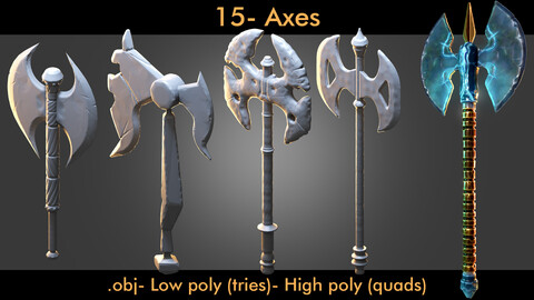 15- axes- Low poly and High poly