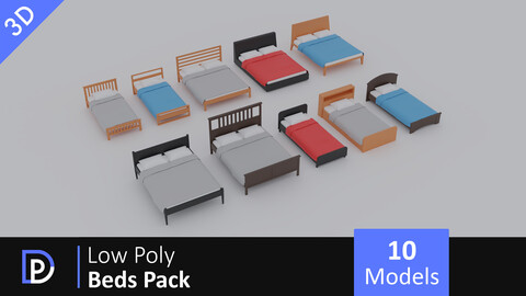 Low Poly Beds Pack