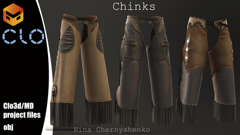 Chinks. Marvelous Designer/Clo3d project + OBJ.