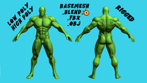 Stylized Muscular Male Anatomy Basemeshes