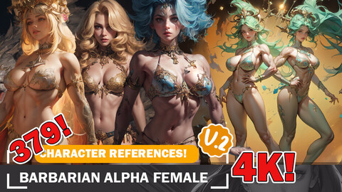 379 Barbarian Alpha Female Beauty and Character References Designs Reference Art V2 4K