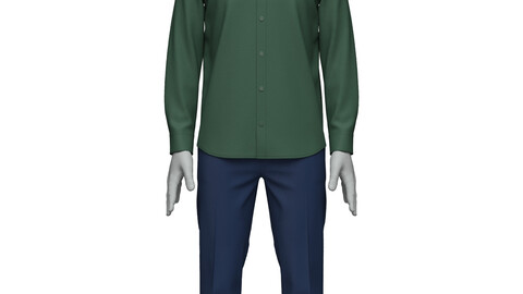 Man Pant and Shirt 3D Model