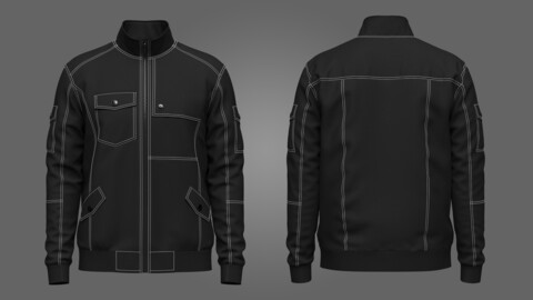 Men's Bomber Jacket 3D Model