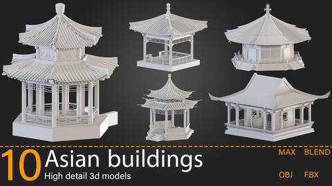 10-Asian buildings-Kitbash -vol.06