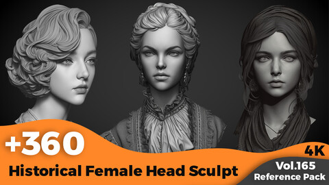 +360 Historical Female Figures Head Sculpt references (4k)