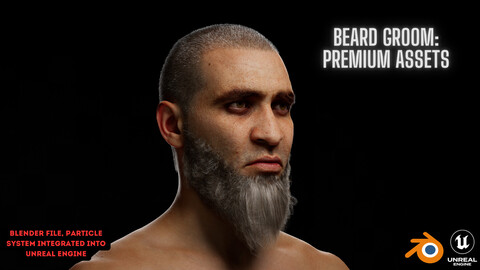 Beard Grooming Asset #2/ Blender File, particle system integrated into the Unreal Engine