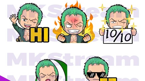 Emotes one piece chibi zoro hi, comfy, perfect, rage & ez pack