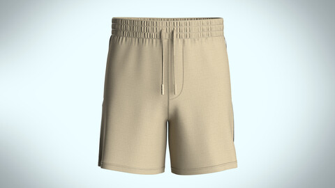 Mens Shorts with side panel with knit textures fabric