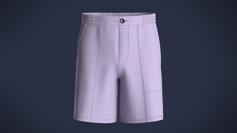 Mens shorts with waist belt detailing and stitch line detailing