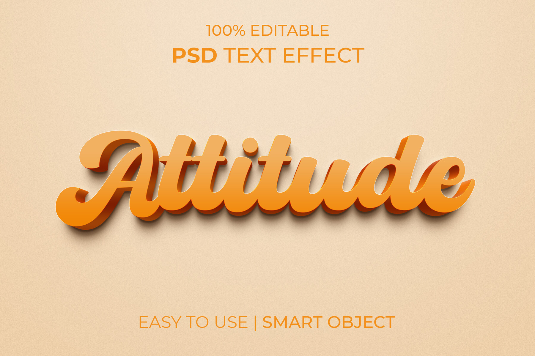 ArtStation - 3D Attitude PSD fully editable text effect. Layer style ...