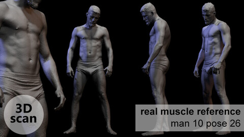 3D scan real muscle anatomy Man 10 pose 26