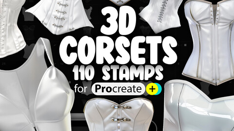 110 Procreate 3D Women Corsets Stamp Brushes | Procreate Fashion Clothes Stamp Brushes| Procreate Bustiers Stamps | Procreate Victorian Corsets Stamps | Procreate Clothing Stamp Brushes | Procreate Wearing Brushes