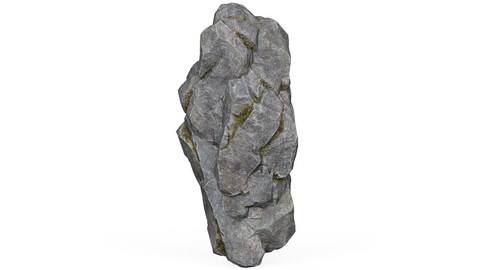 Realistic Low Poly Rock Cliff 09