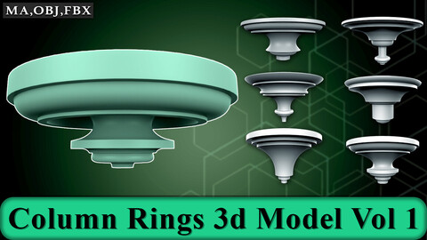 35 Column Rings 3d Model Vol 1