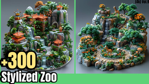 +300 Stylized Zoo Concept (4k)