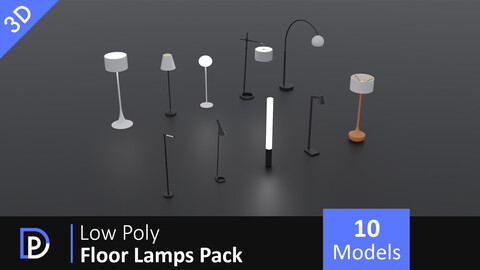 Low Poly Floor Lamps Pack