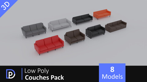 Low Poly Couches Pack