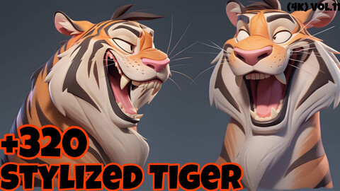 +320 Stylized Tiger Concept (4k)