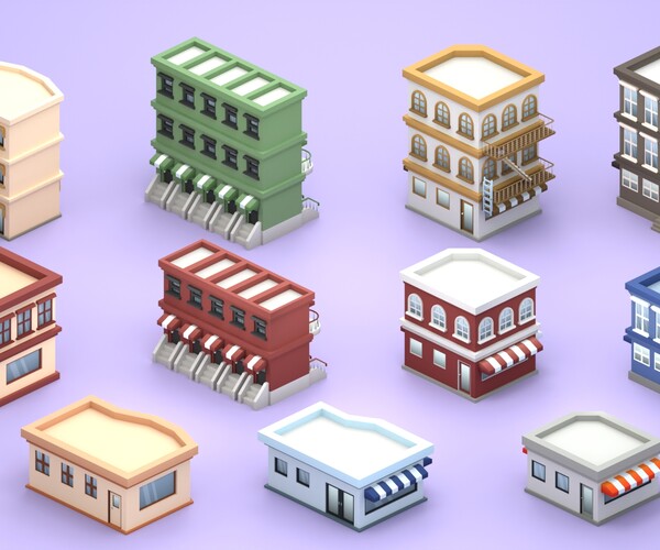 ArtStation - Cartoon Low Poly Building Pack Set1 | Game Assets