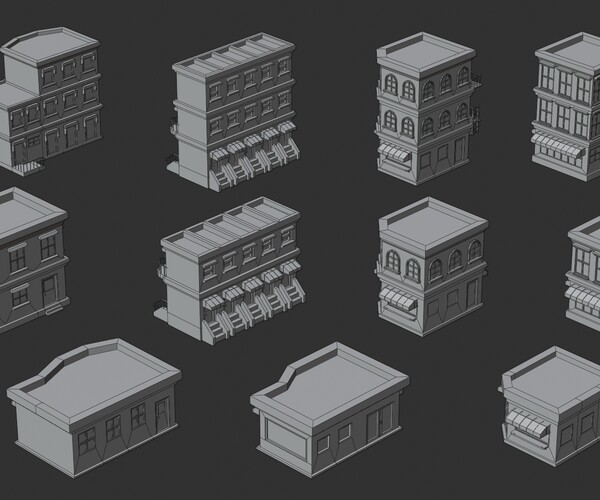 ArtStation - Cartoon Low Poly Building Pack Set1 | Game Assets