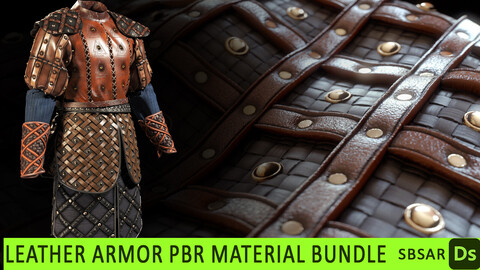 Leather Armor Substance PBR Material Bundle (SBSAR+textuersets)