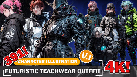 391 Futuristic Techwear Outfit Character References and Design Inspiration Art V1 4K