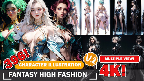 396 Fantasy High Fashion - Exquisite Character References and Reference Art V2 4K