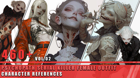 460+ Psychopath Serial Killer Female Outfit - Character References Vol.02