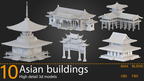 10-Asian buildings-Kitbash -vol.10