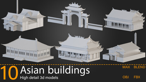 10-Asian buildings-Kitbash -vol.13