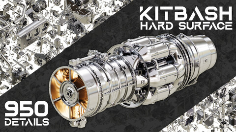 HARD SURFACE KITBASH : Mechanical Engine Design Pack - VOL 15