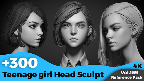 +300 Teenage Girl Head Sculpt Reference(4k)