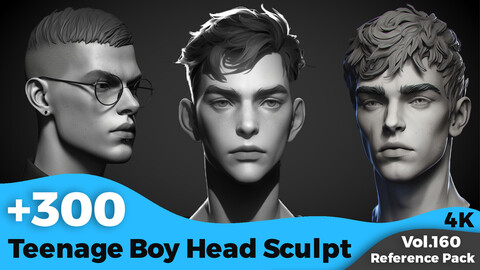 +300 Teenage Boy Head Sculpt Reference(4k)