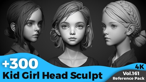 +300 Kid Girl Head Sculpt Reference(4k)