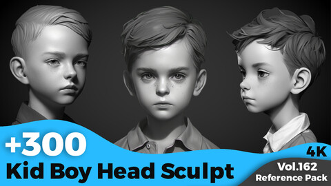 +300 Kid Boy Head Sculpt Reference(4k)