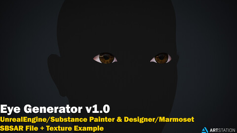 PROCEDURAL EYE TEXTURE GENERATOR 2.0 (Human) SBS + SBSAR + FBX + OBJ + Unreal Engine Project