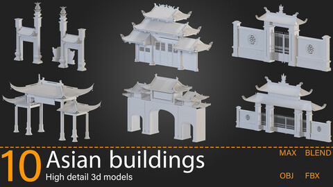 10-Asian buildings-Kitbash -vol.16