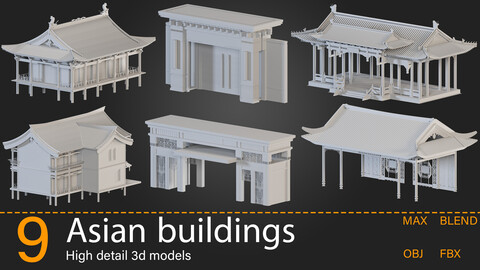 9-Asian buildings-Kitbash -vol.19