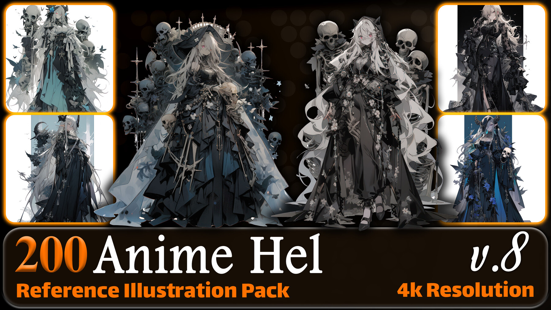 Amelie Anime - 200 Anime Hel (Full Body) Reference Pack | 4K | v.8