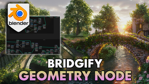 3D Tudor Bridgify - Blender Bridge Geometry Node - Revolutionize Your Bridge Building