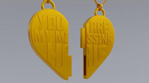 You Are My Missing Half Split Heart Pendants