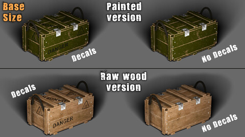 Wood Crates - Pack of 2 different Sizes with 4 Texture Sets (in 1K/2K/4K) each