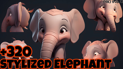 +320 Stylized Elephant Concept (4k)