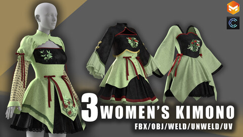 women's kimono/lolita kimono/lolita/clo3d/marvelous