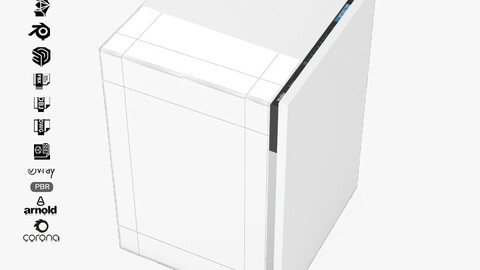 Whirlpool WIO3033PELAUS 60cm Integrated Dishwasher 3D Model