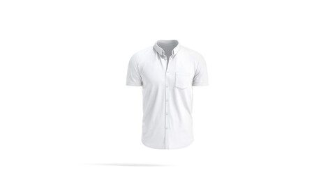 White Short Sleeve Shirt - men button down dress shirt