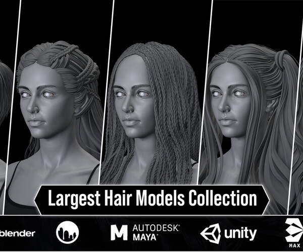 ArtStation - 40 Stylized 3d Hair Models 90% Discount Massive Alma Sale ...